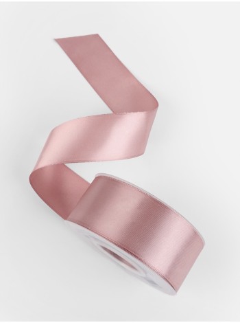 Лента атлас 3,8 см х23 м 2-х сторонняя цвет нежно-розовый №164