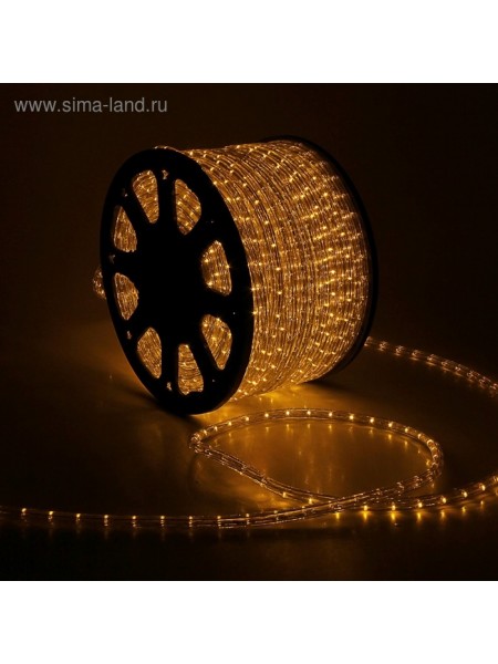 Электрогирлянда Шнур LED 13 мм круглый 1 м цвет желтый