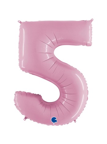 Фольга шар Цифра 5 40"/100 см пастель Pink GRABO Италия
