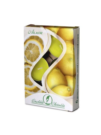 Свеча чайная 12 гр х 6 шт Лимон ароматизированная