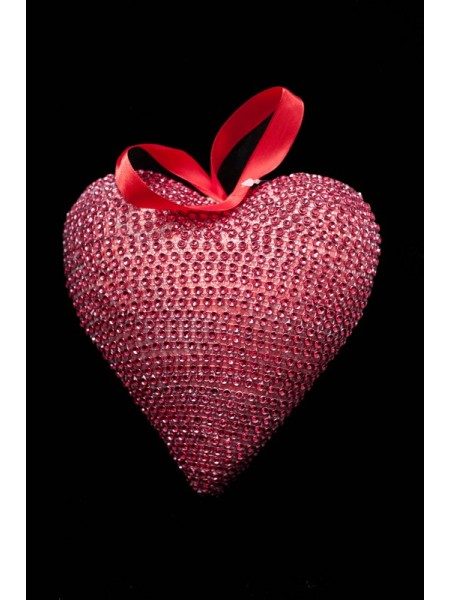 Сердце подвеска пластик 17,5*17*8см цв Красный