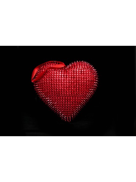 Сердце подвеска пластик 24*25,5*6см цв Красный