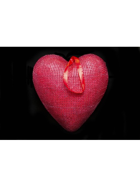 Сердце подвеска пластик 29,5*28,5*6,5см цв Красный