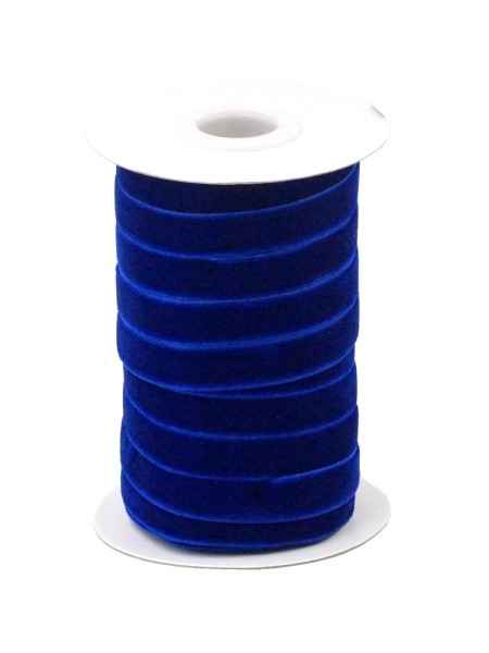 Лента бархат 1 см х20 ярд цвет синий HS-1-12