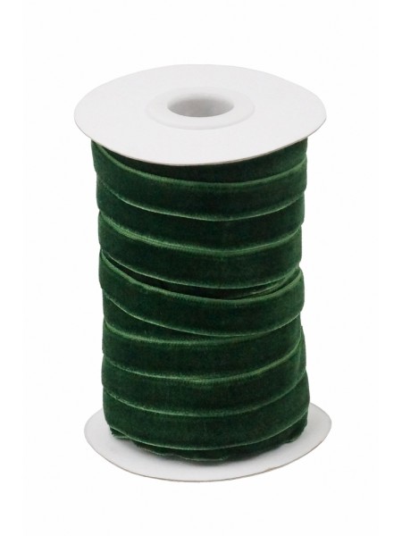 Лента бархат 1 см х20 ярд цвет зеленый HS-1-12