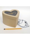 Коробка картон 18 х12 см сердце с прозрачным верхом