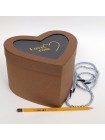 Коробка картон 18 х12 см сердце с прозрачным верхом