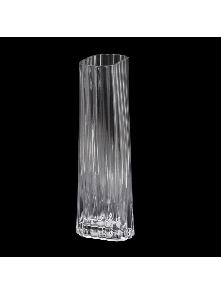 Ваза стекло 30 х10.5 см рифленная декоративная цвет прозрачный TZ1030 HS-28-3