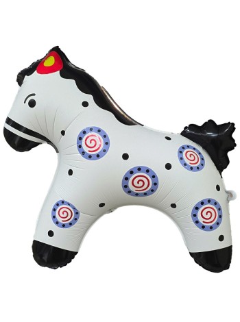 Фольга шар фигура лошадка дымковские узоры Китай