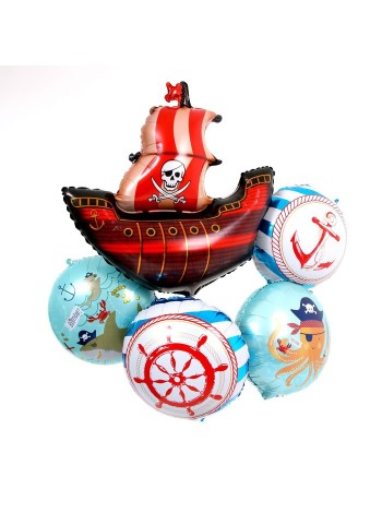 Букет шаров Пиратский набор 5 шт фольга