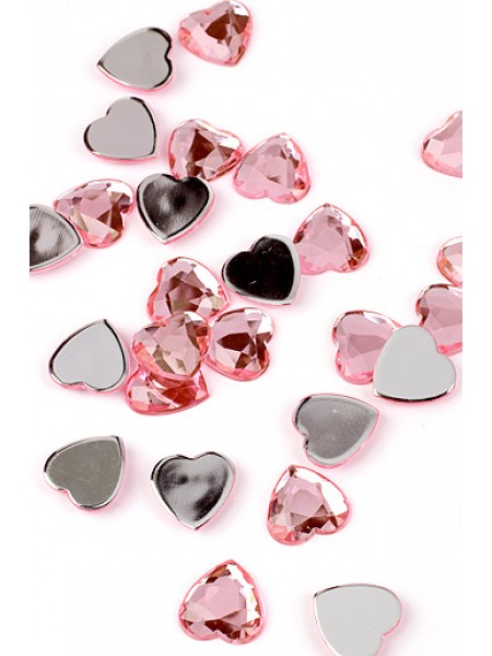 Стразы сердца 418-61 d18 мм цвет розовый  цена за 1 шт