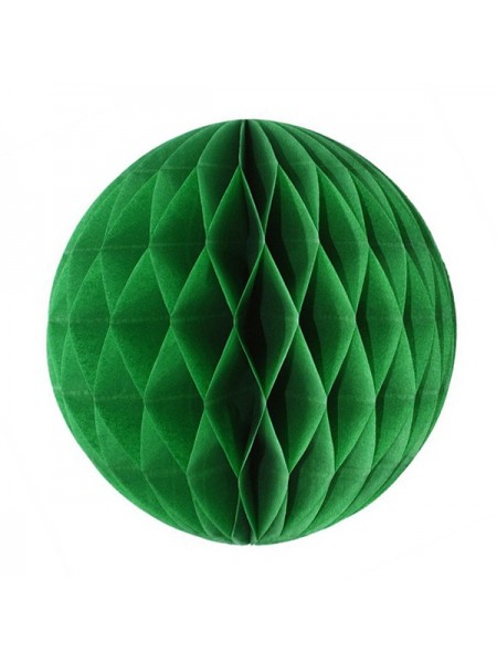 Подвеска объемная бумажная Шар соты 15 см цвет темно-зеленый