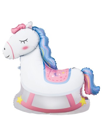 Фольга шар фигура Единорог качалка 32"/82CM Китай
