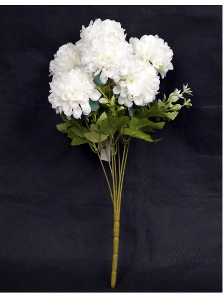 Георгина букет 7 цветков 42 см цвет белый  HS-23-4