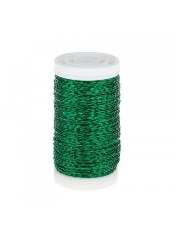 Проволока бульонка 0,3 мм 75 гр цвет зеленый арт 26-shiny-green