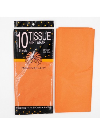 Бумага тишью 50 х65 см 10 шт цвет темно-оранжевый