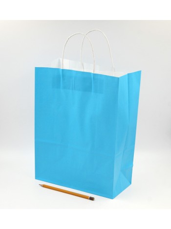 Пакет крафт 25 х33 х12 см цвет голубой HS-42-4