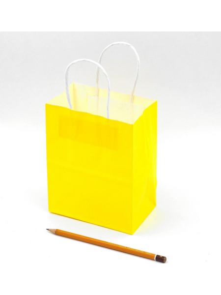 Пакет крафт 13 х 16,5 х 8 см цвет желтый HS-42-1