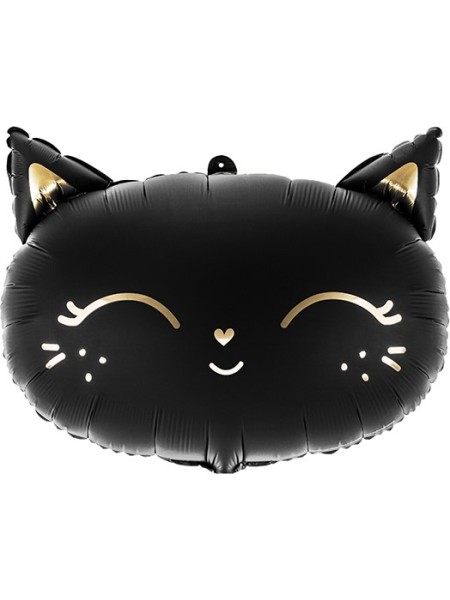 Фольга шар Магический котенок черный голова 19"/48 см Китай