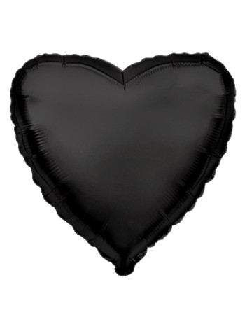 Фольга шар Сердце 18"/46 см металлик черный Испания FM