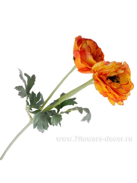 Ранункулюс 53 см цветок искусственный цвет желто-оранжевый JS-5019-502