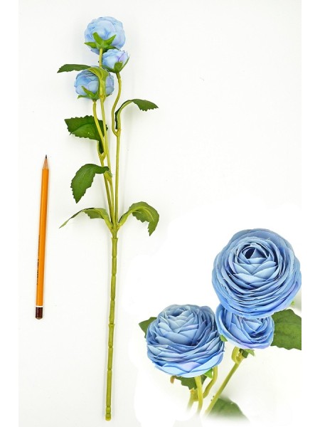 Лютик цветок искусственный 42см цвет голубой