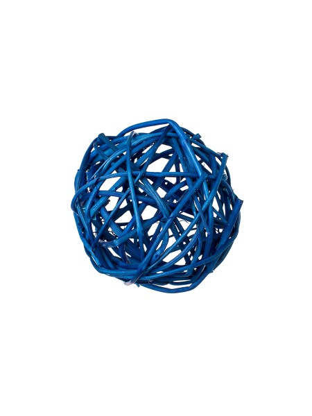 Шар плетеный ротанг D8 см набор 6 шт цвет синий  48-17Blue8