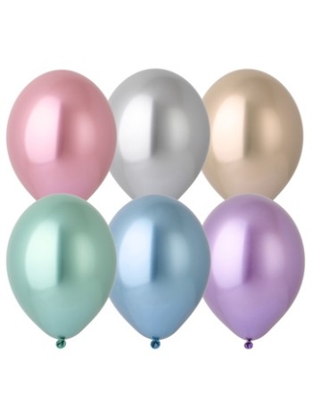 В105 хром Glossy ассорти 12 шт шар воздушный