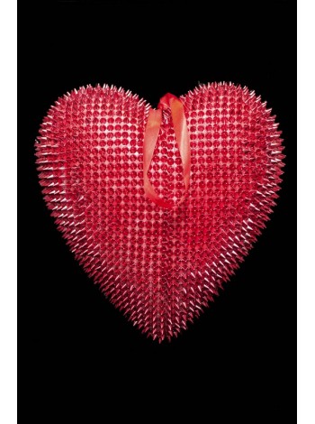Сердце подвеска пластик 30,5*29*7см цв Красный
