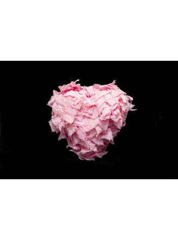 Сердце декоративное ткань 21 см цвет розовый