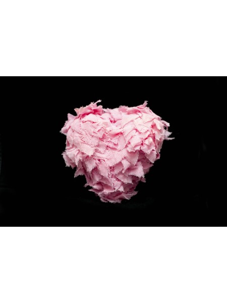 Сердце декоративное ткань 21см цв Розовый