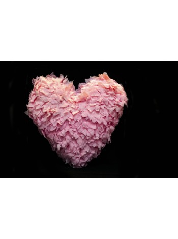 Сердце декоративное ткань 42 см цвет  розовый