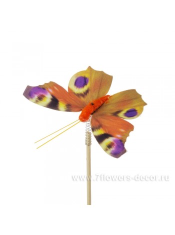 Бабочка на вставке 8 х50 см Auralia цвет оранжевый Арт.К40595