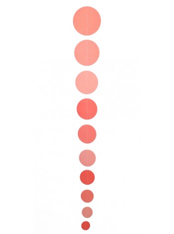 Гирлянда бумага 106 см вертикальная Круги цвет красный HS-21-7