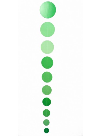 Гирлянда бумага 106 см вертикальная Круги цвет зеленый HS-21-7