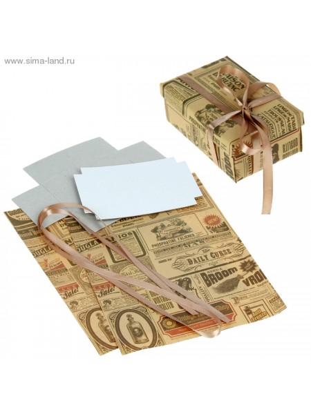 Набор для декорорирования подарочной коробки Газетные вырезки 21 х 29,8 см