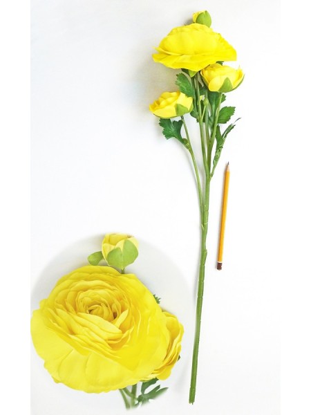 Лютик ( ранункулюс) 3 цветка 64 см цвет желтый