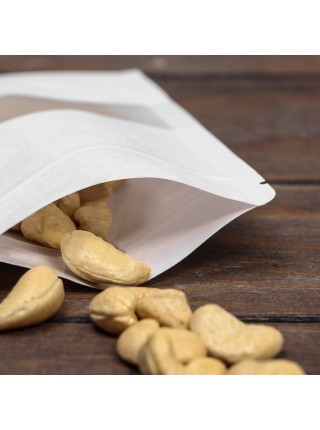 Пакет zip lock 10 х15 см крафт белый с прямоуг.окном 1/50