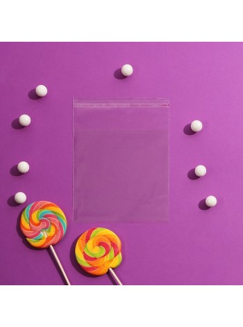 Пакет прозрачный 12 х12/3,5 см со скотчем полипропилен