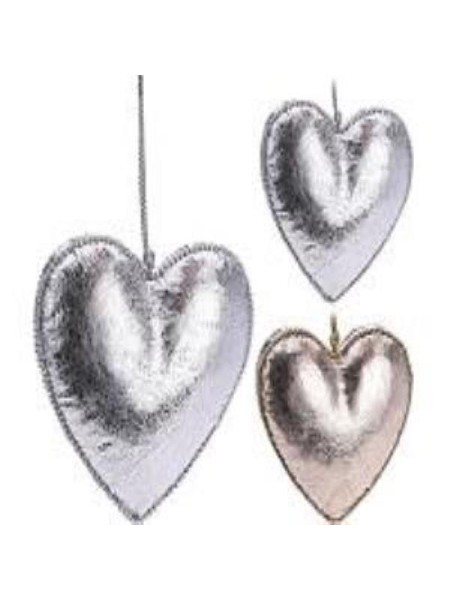 Сердце 13 см цвет серебро/золото новый год