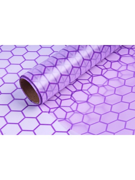 Пленка 58 х 5 м цвет Фиолетовый Соты прозрачная матовая