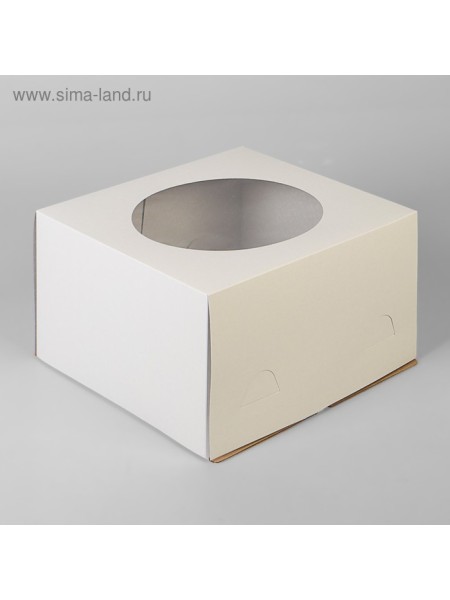Коробка кондитерская 30 х30 х19 см с окном цвет микс для торта