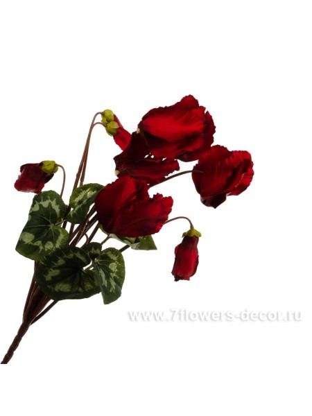Цветок искусственный Цикламен высота 41 см цвет красный