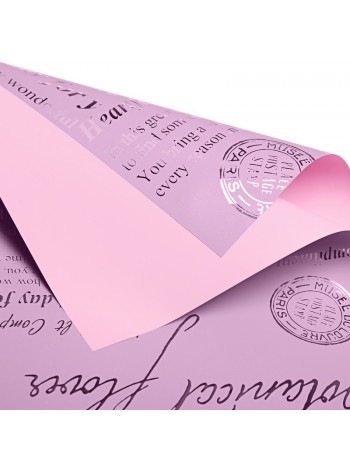 Пленка 58 х10 м цвет розовый/ярко-розовый Письма Незнакомке с голографией 65 мкр