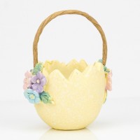 Корзинка 8 х6,5 хH10 см сувенир Яйцо полирезин цвет желтый LD-P6333С2-1