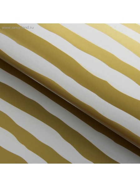 Бумага глянцевая 60 х60 см Золотые полосы цвет белый