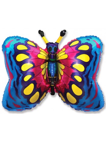 Фольга шар Бабочка синяя 35"/89 см 1 шт Испания