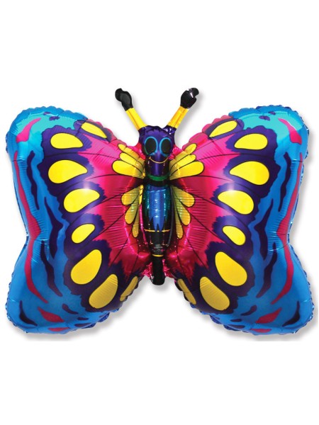Фольга шар Бабочка синяя 35"/89 см 1 шт Испания