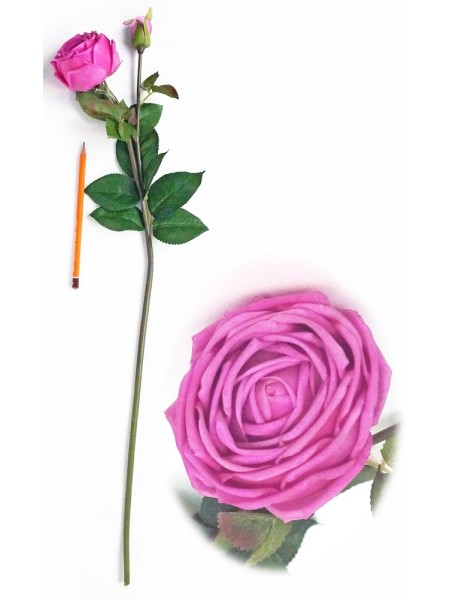 Роза бархатная с бутоном 70 см  цвет фуксия HS-37-11