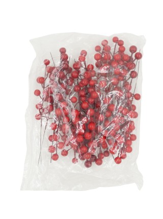 Ветка с ягодой на вставке 18 см цвет красный 20 шт в упаковке HS-26-22